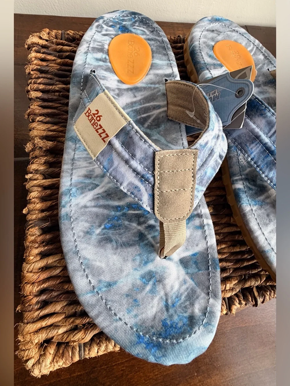 26BoneZZZ Chillzzz Flip Flops For Men Memory Foam Heel Pad Grip Size 9
